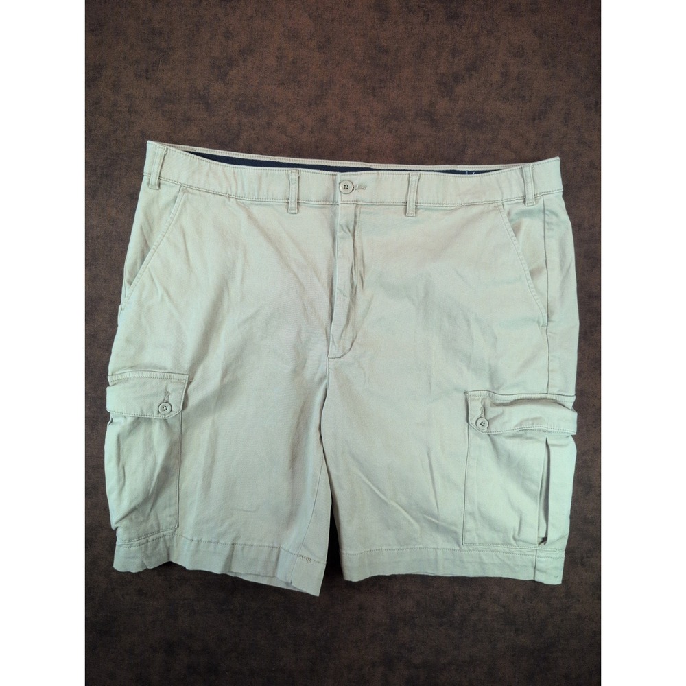 St Johns Bay Mens 48 Big Tan Khaki Flex Gripper Waist Cargo Stretch Shorts